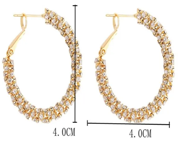 Women's Rhinestone Circle Hoop Earrings