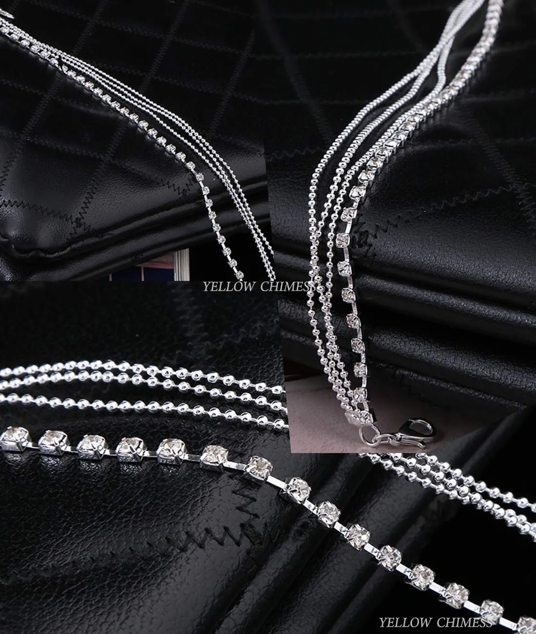 Yellow Chimes Anklets for Women Fashion Crystal Anklets Silver Plated Chain Crystal Anklet for Girls and Women.